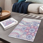 Australian Indigenous Aboriginal Art Puzzle Vivid Pastel Peach Purple
