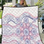 Australian Indigenous Aboriginal Art Quilt Vivid Pastel Peach Purple