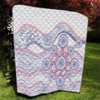 Australian Indigenous Aboriginal Art Quilt Vivid Pastel Peach Purple