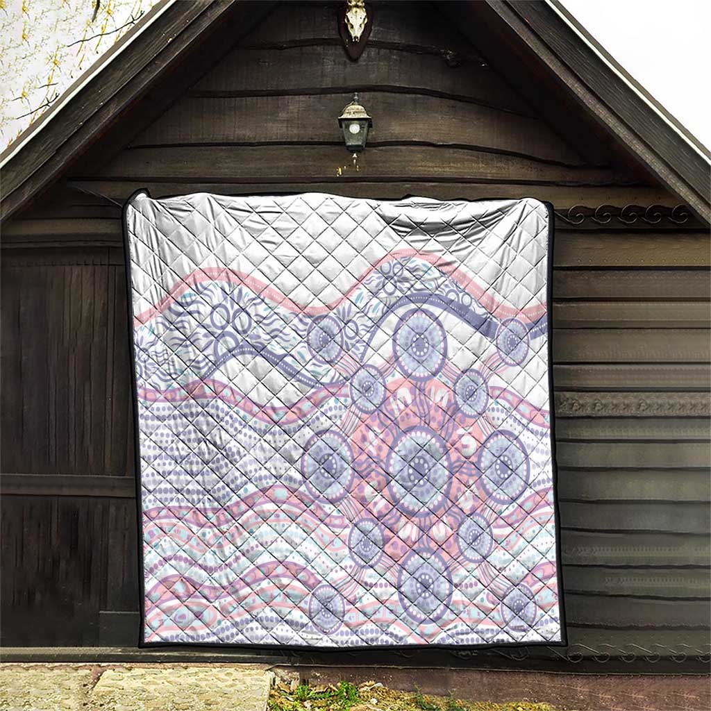 Australian Indigenous Aboriginal Art Quilt Vivid Pastel Peach Purple