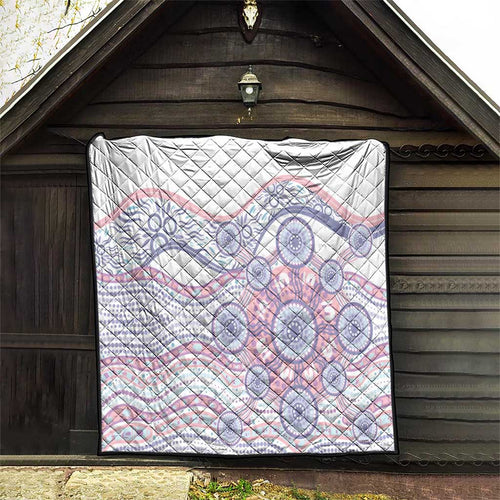 Australian Indigenous Aboriginal Art Quilt Vivid Pastel Peach Purple