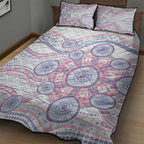 Australian Indigenous Aboriginal Art Quilt Bed Set Vivid Pastel Peach Purple