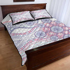Australian Indigenous Aboriginal Art Quilt Bed Set Vivid Pastel Peach Purple