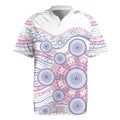 Australian Indigenous Aboriginal Art Rugby Jersey Vivid Pastel Peach Purple