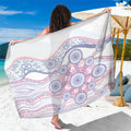 Australian Indigenous Aboriginal Art Sarong Vivid Pastel Peach Purple