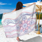 Australian Indigenous Aboriginal Art Sarong Vivid Pastel Peach Purple