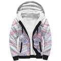 Australian Indigenous Aboriginal Art Sherpa Hoodie Vivid Pastel Peach Purple