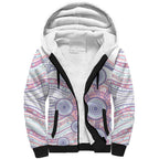 Australian Indigenous Aboriginal Art Sherpa Hoodie Vivid Pastel Peach Purple