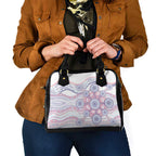 Australian Indigenous Aboriginal Art Shoulder Handbag Vivid Pastel Peach Purple