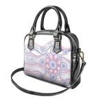 Australian Indigenous Aboriginal Art Shoulder Handbag Vivid Pastel Peach Purple