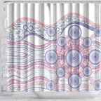 Australian Indigenous Aboriginal Art Shower Curtain Vivid Pastel Peach Purple