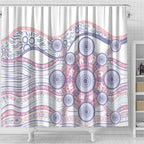 Australian Indigenous Aboriginal Art Shower Curtain Vivid Pastel Peach Purple
