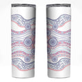 Australian Indigenous Aboriginal Art Skinny Tumbler Vivid Pastel Peach Purple