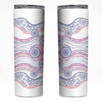 Australian Indigenous Aboriginal Art Skinny Tumbler Vivid Pastel Peach Purple