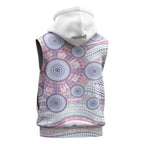 Australian Indigenous Aboriginal Art Sleeveless Hoodie Vivid Pastel Peach Purple