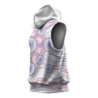 Australian Indigenous Aboriginal Art Sleeveless Hoodie Vivid Pastel Peach Purple
