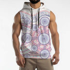 Australian Indigenous Aboriginal Art Sleeveless Hoodie Vivid Pastel Peach Purple