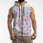 Australian Indigenous Aboriginal Art Sleeveless Zip Hoodie Vivid Pastel Peach Purple