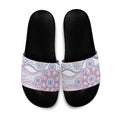 Australian Indigenous Aboriginal Art Slide Sandals Vivid Pastel Peach Purple
