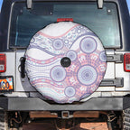 Australian Indigenous Aboriginal Art Spare Tire Cover Vivid Pastel Peach Purple