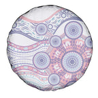 Australian Indigenous Aboriginal Art Spare Tire Cover Vivid Pastel Peach Purple