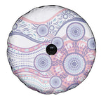 Australian Indigenous Aboriginal Art Spare Tire Cover Vivid Pastel Peach Purple