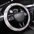 Australian Indigenous Aboriginal Art Steering Wheel Cover Vivid Pastel Peach Purple