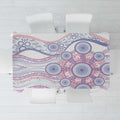 Australian Indigenous Aboriginal Art Tablecloth Vivid Pastel Peach Purple