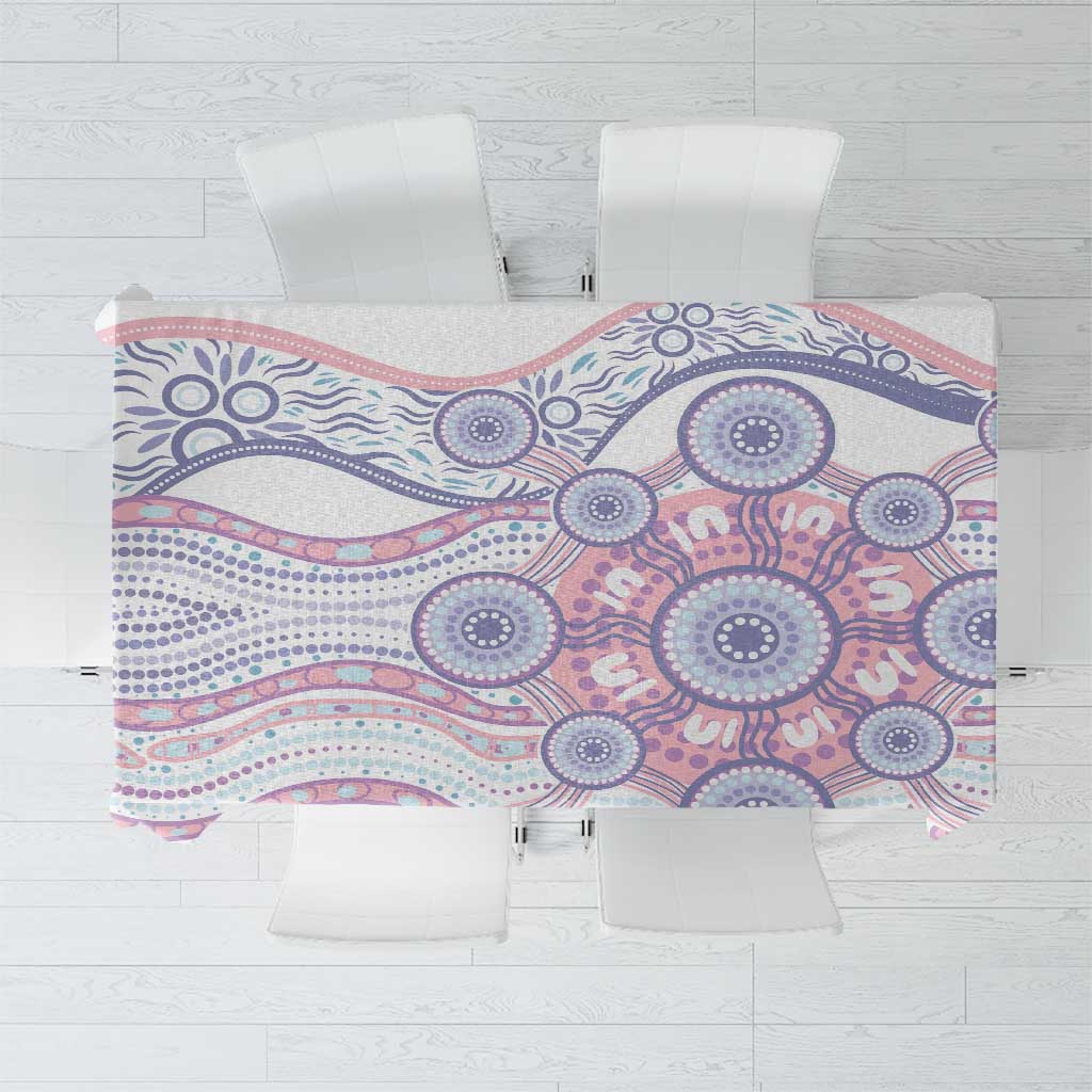 Australian Indigenous Aboriginal Art Tablecloth Vivid Pastel Peach Purple
