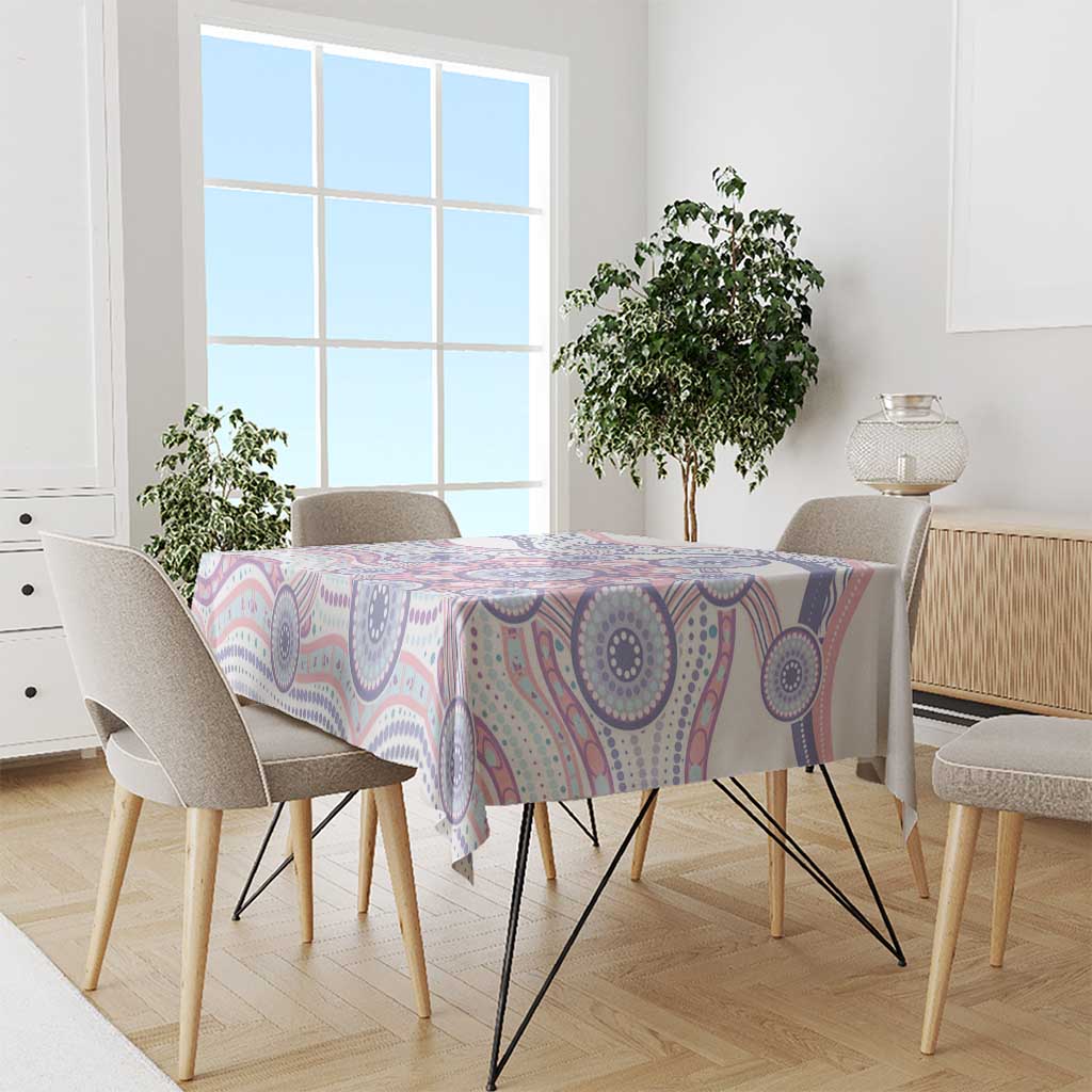 Australian Indigenous Aboriginal Art Tablecloth Vivid Pastel Peach Purple