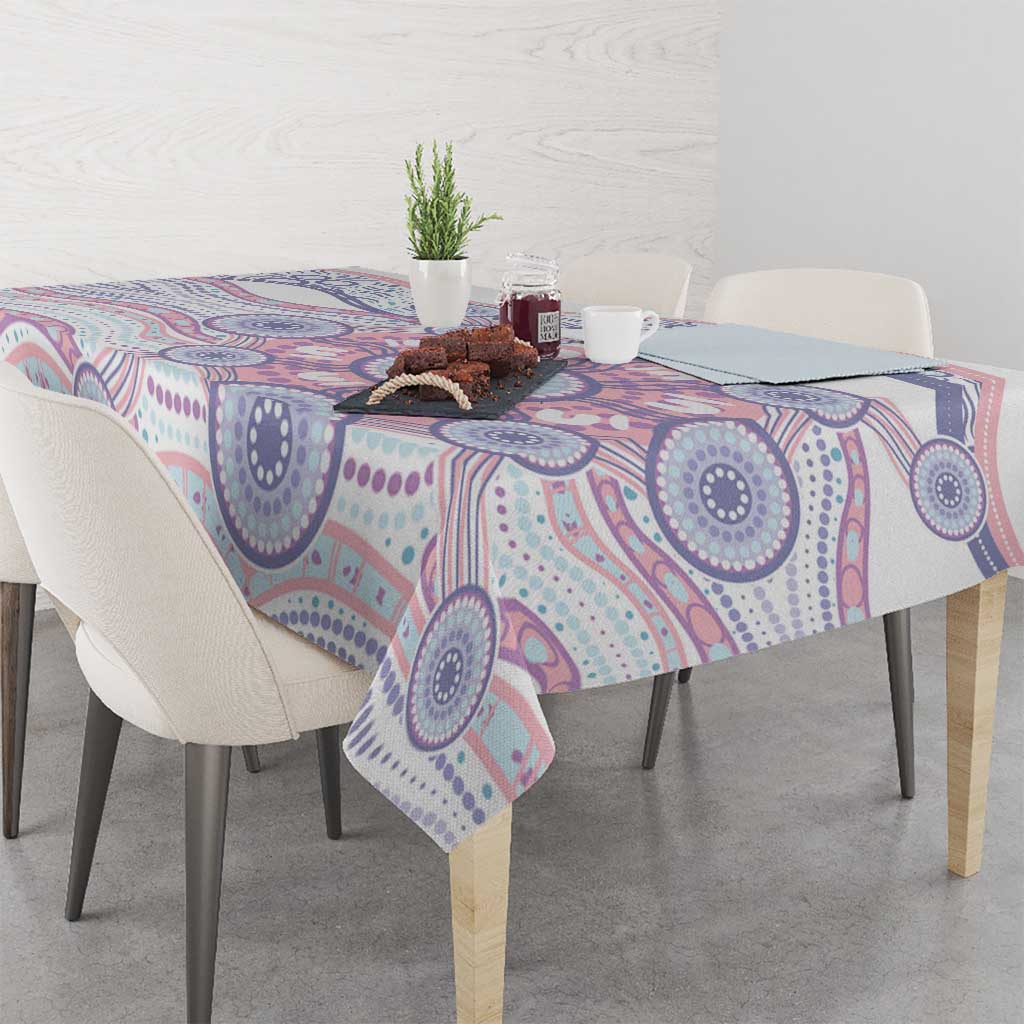 Australian Indigenous Aboriginal Art Tablecloth Vivid Pastel Peach Purple