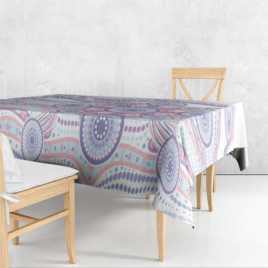 Australian Indigenous Aboriginal Art Tablecloth Vivid Pastel Peach Purple