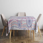 Australian Indigenous Aboriginal Art Tablecloth Vivid Pastel Peach Purple