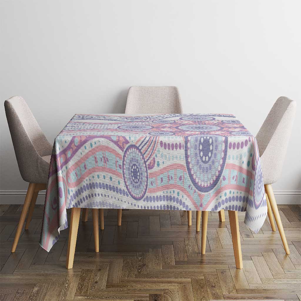 Australian Indigenous Aboriginal Art Tablecloth Vivid Pastel Peach Purple