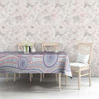 Australian Indigenous Aboriginal Art Tablecloth Vivid Pastel Peach Purple