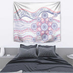 Australian Indigenous Aboriginal Art Tapestry Vivid Pastel Peach Purple