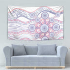 Australian Indigenous Aboriginal Art Tapestry Vivid Pastel Peach Purple