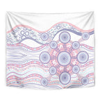 Australian Indigenous Aboriginal Art Tapestry Vivid Pastel Peach Purple