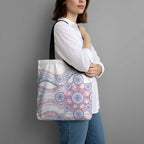 Australian Indigenous Aboriginal Art Tote Bag Vivid Pastel Peach Purple