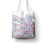 Australian Indigenous Aboriginal Art Tote Bag Vivid Pastel Peach Purple