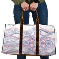 Australian Indigenous Aboriginal Art Travel Bag Vivid Pastel Peach Purple