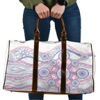 Australian Indigenous Aboriginal Art Travel Bag Vivid Pastel Peach Purple