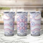Australian Indigenous Aboriginal Art Tumbler Cup Vivid Pastel Peach Purple