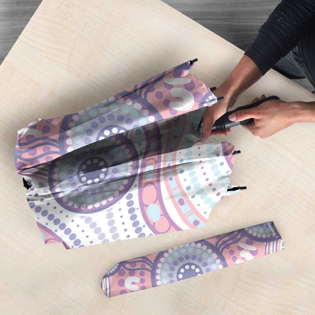 Australian Indigenous Aboriginal Art Umbrella Vivid Pastel Peach Purple