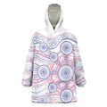 Australian Indigenous Aboriginal Art Wearable Blanket Hoodie Vivid Pastel Peach Purple