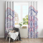 Australian Indigenous Aboriginal Art Window Curtain Vivid Pastel Peach Purple