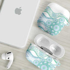 Australian Indigenous Aboriginal Art AirPods Case Vivid Pastel Teal Green