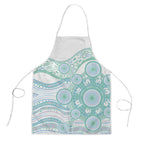 Australian Indigenous Aboriginal Art Apron Vivid Pastel Teal Green