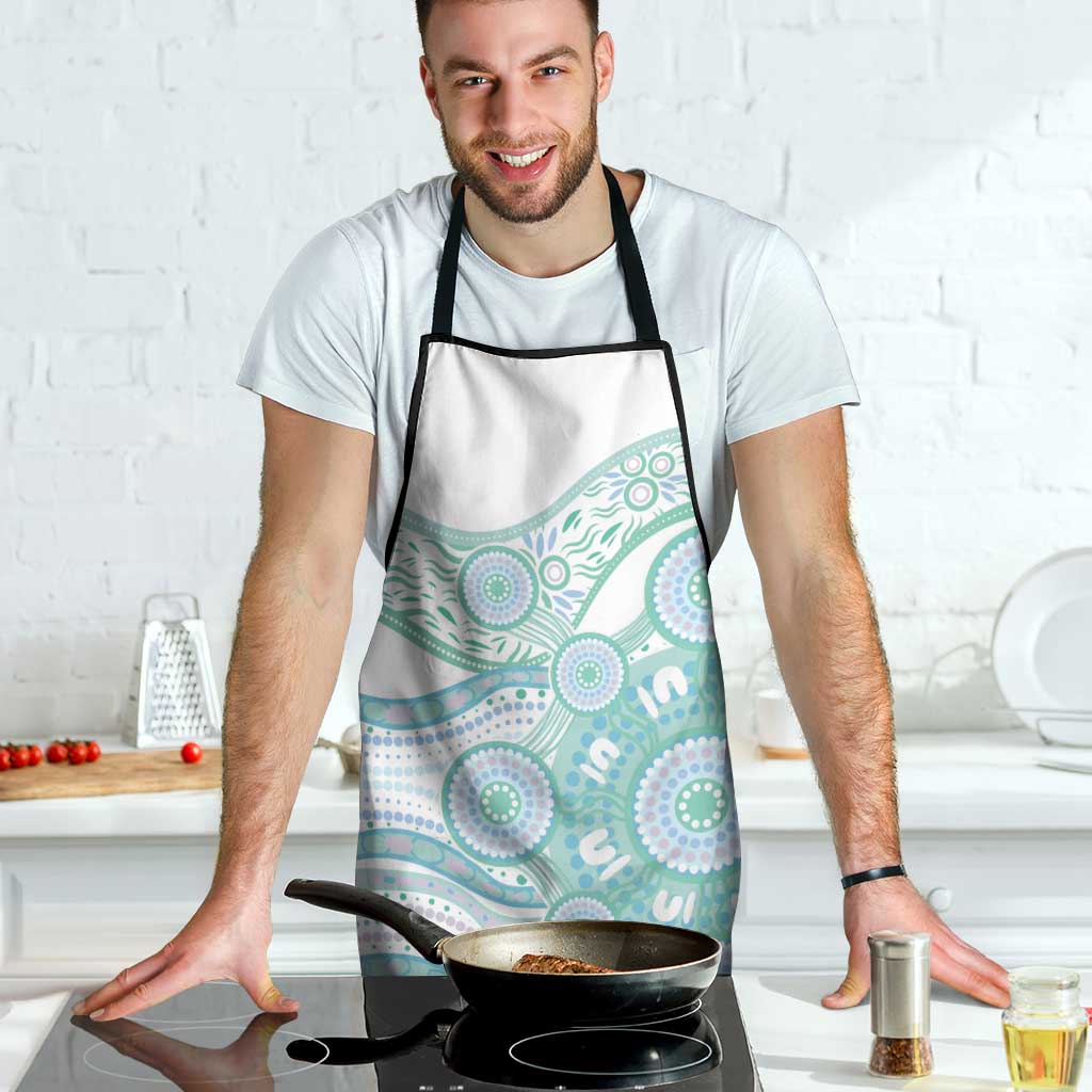 Australian Indigenous Aboriginal Art Apron Vivid Pastel Teal Green