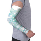 Australian Indigenous Aboriginal Art Arm Sleeves Vivid Pastel Teal Green